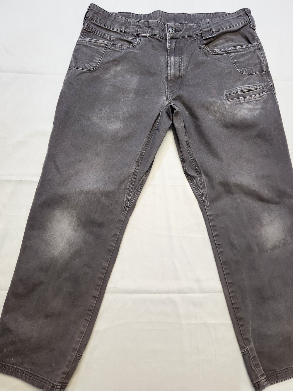 Noble Outfitters Mens 36x30 Cargo Gray Workwear Canvas Pants Distressed Fade